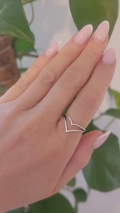 Silver Plated Point Ring, Minimalist Everyday Wear