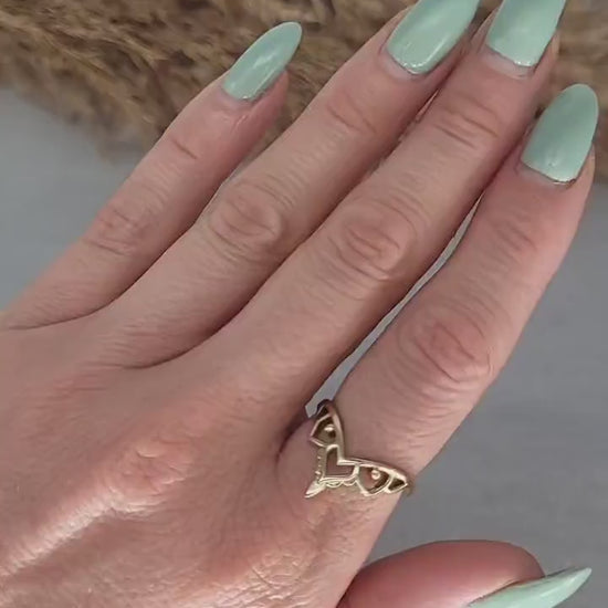Dainty Brass Point Ring: Elegant Minimalist Stackable Jewelry