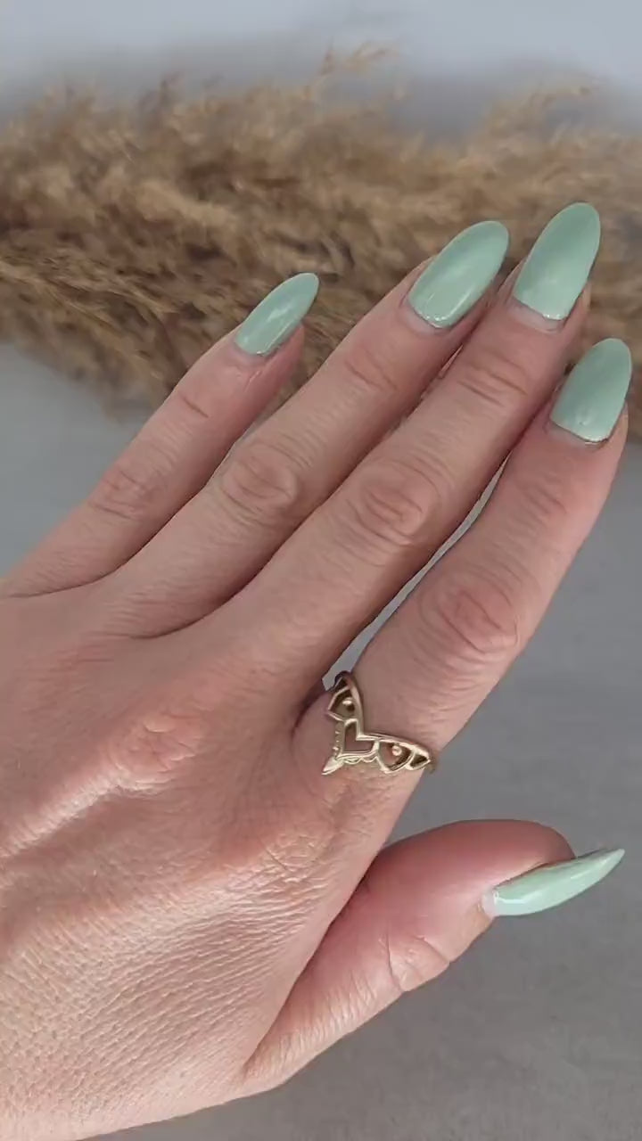 Dainty Brass Point Ring: Elegant Minimalist Stackable Jewelry