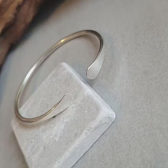 Hammered Silver Plated Bracelet: Adjustable Minimalist Jewelry / Mothers day gift