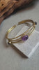 Hammered Brass Cuff Bracelet: Boho Ethnic Style, Three-Stone Design