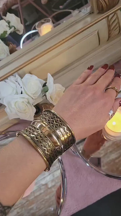 Brass Cuff Bracelet: Detailed boho ethnic style jewelry / Hypoallergenic jewelry/ Christmas gift