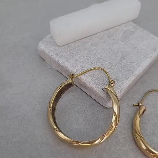 Golden hoops / Simple design / Brass earrings / Bohemian / Ethnic / Elegant / Hoops / Gift