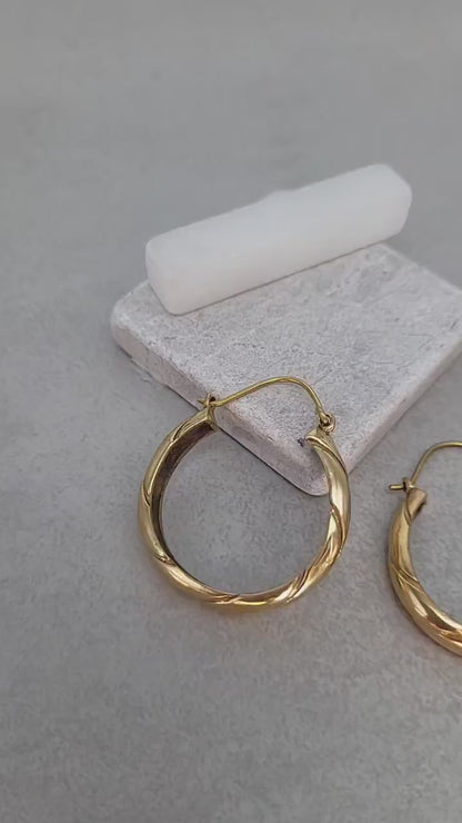 Golden hoops / Simple design / Brass earrings / Bohemian / Ethnic / Elegant / Hoops / Gift