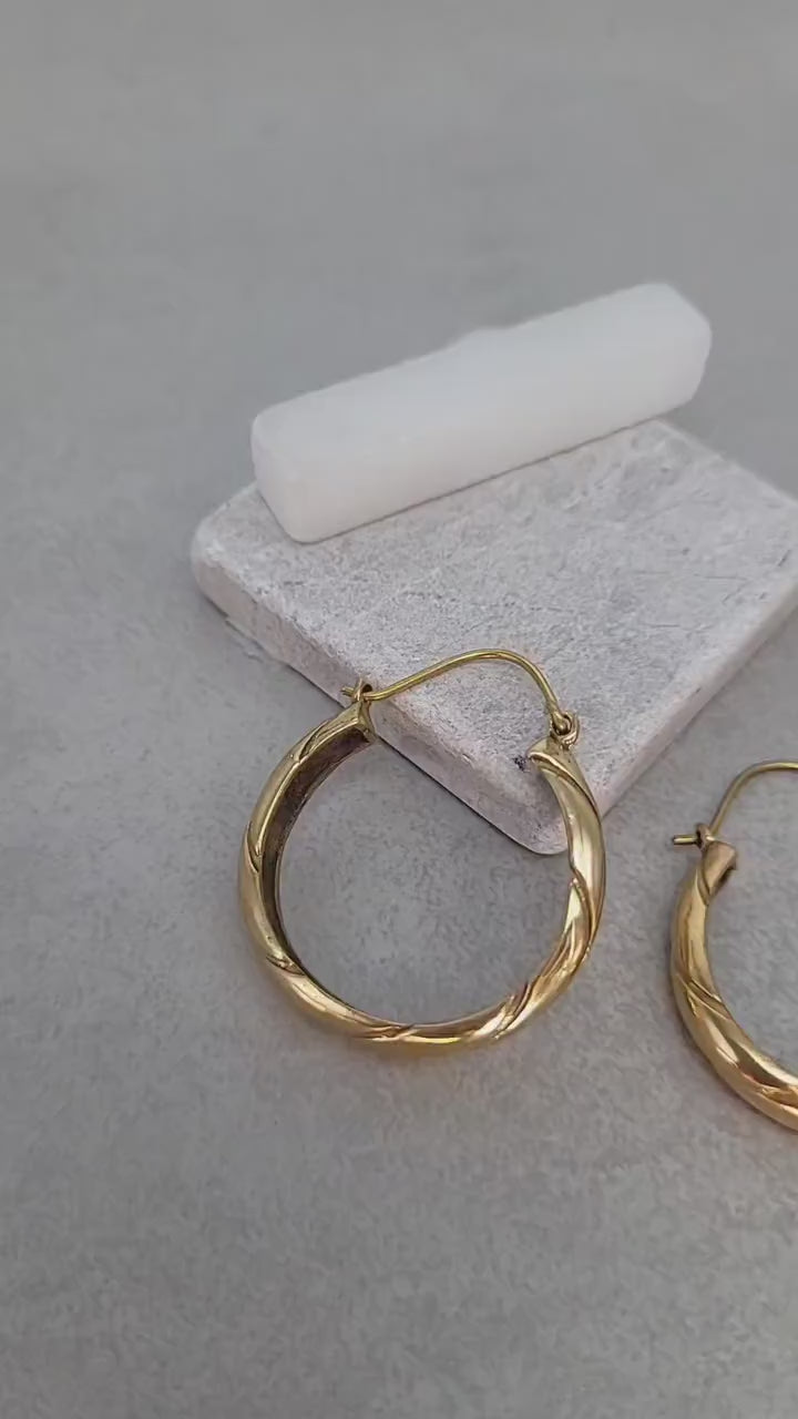 Golden hoops / Simple design / Brass earrings / Bohemian / Ethnic / Elegant / Hoops / Gift