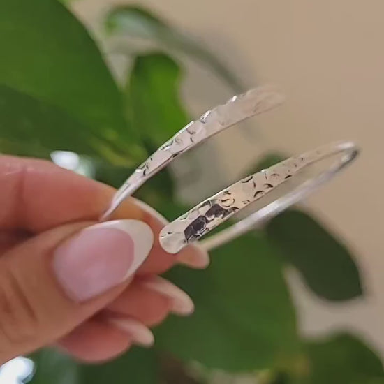 Hammered Silver Plated Bracelet: Adjustable Minimalist Jewelry