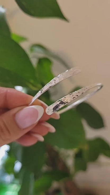 Hammered Silver Plated Bracelet: Adjustable Minimalist Jewelry