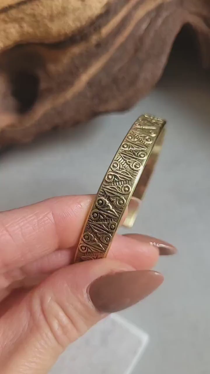 Brass bracelet / Detailed bracelet / Bangle  Cuff / Simple / Minimal / Minimalist jewellery / Gift / Ethnic