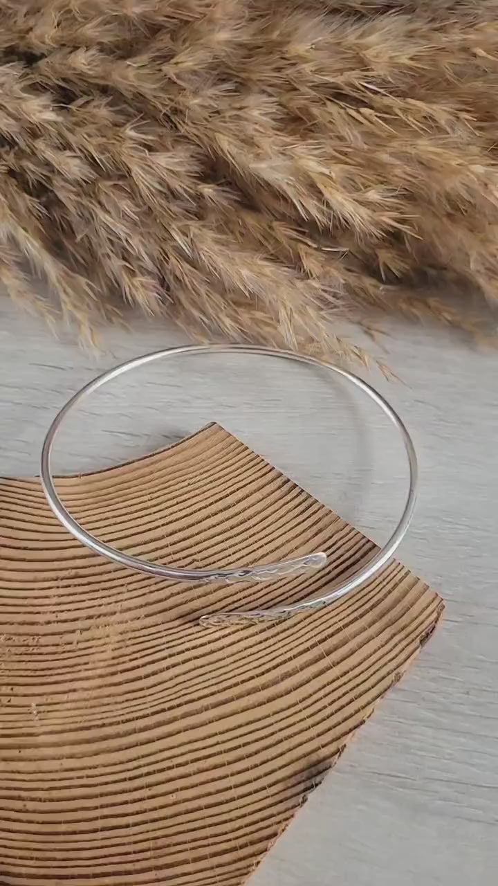 Hammered Silver Plated Upper Arm Cuff: Adjustable Boho Bracelet