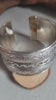 Silver Plated Cuff Bracelet: Bohemian Flower Design