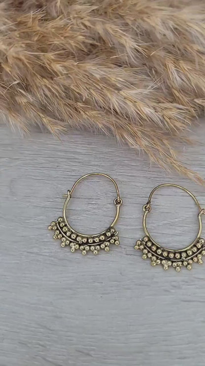 Golden bali hoops / Dainty hoops / Cute gift / Brass hoops / Ethnic / Festival / Wedding / Pretty