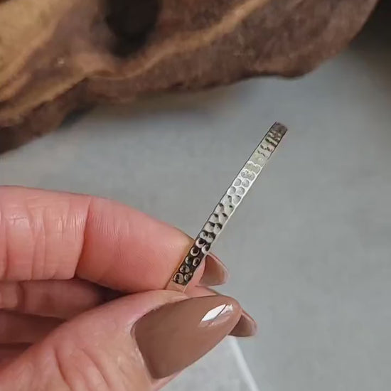 Hammered Silver Plated Bangle: Adjustable, Minimalist Design