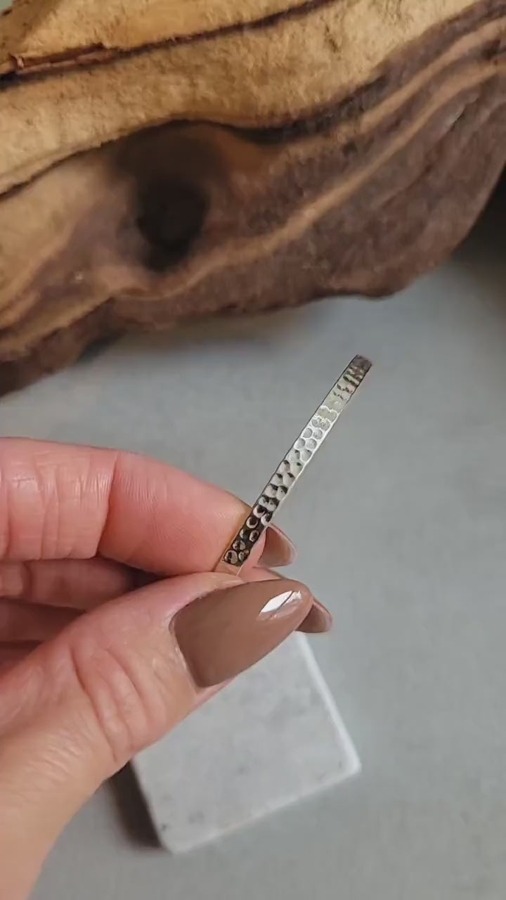Hammered Silver Plated Bangle: Adjustable, Minimalist Design