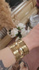 Gold Statement Cuff Bracelet – Wide Textured Open Bangle – Bold Layered Metal Cuff – Adjustable Boho Chic Jewelry Gift for Her