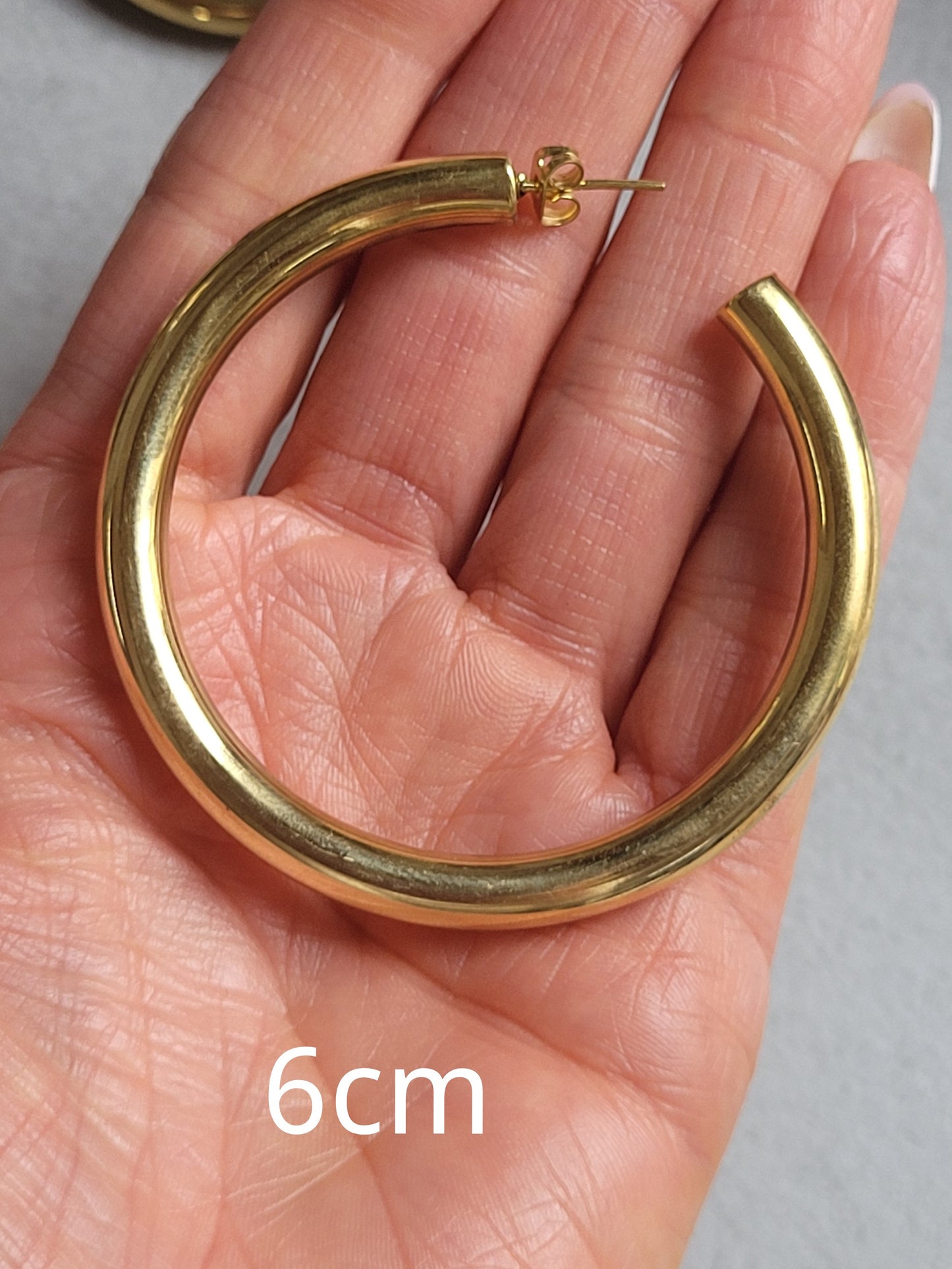 Chunky golden hoops / Brass hoops / Thick hoops / Small hoops / Large hoops / Simple earrings / Lightweight earrings / Free UK shipping