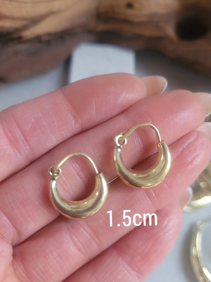 Brass hoop earrings / Classic hoops / Chunky earrings/ Simple jewellery / Unique / Hippie / Free shipping