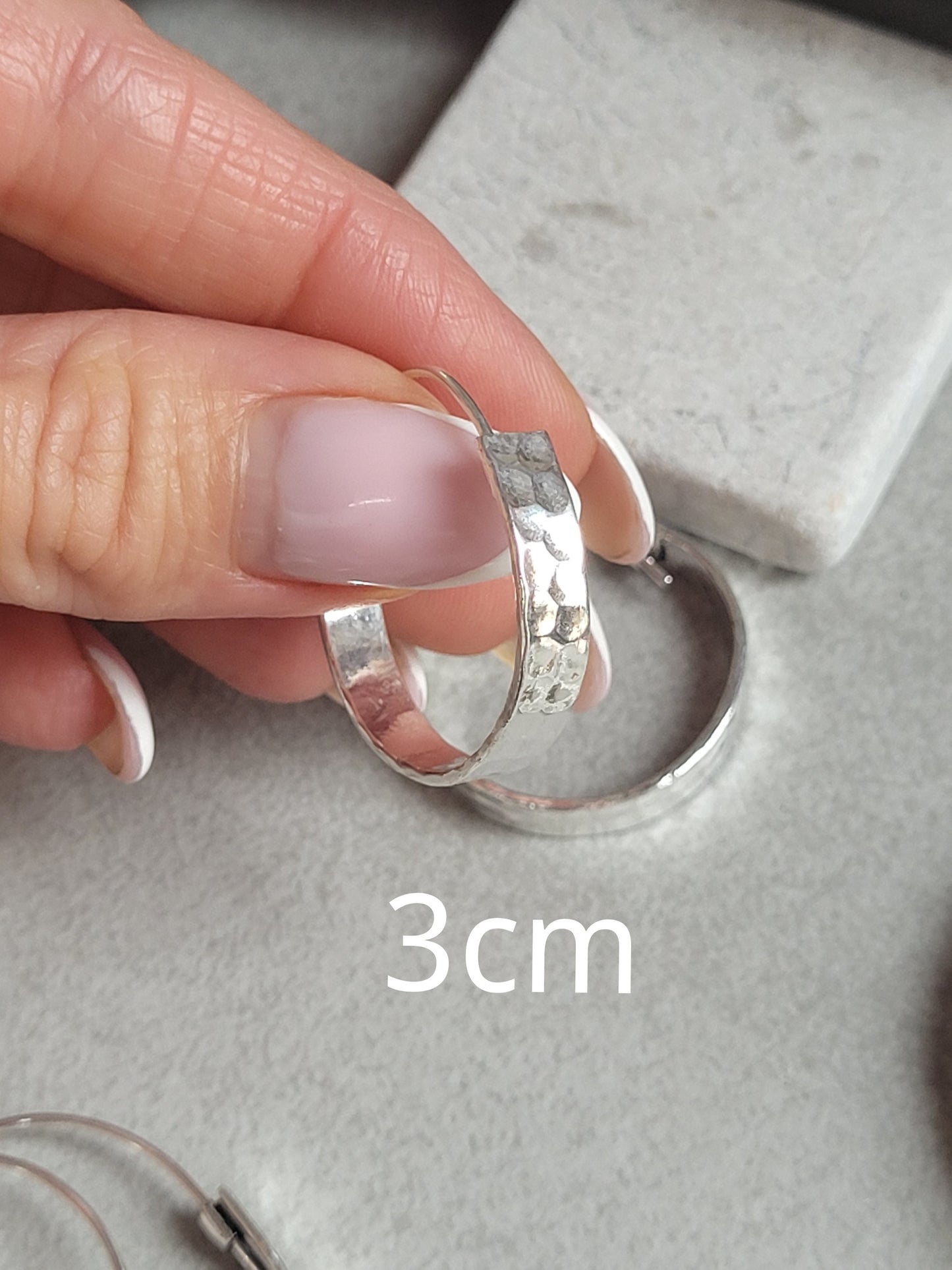 Silver hammered hoops / Hoop earrings / Small hoops / Large hoops / Hippie / Unique / Hoops