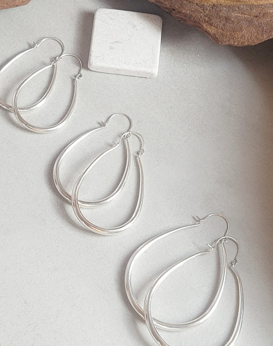 Silver hoop earrings / Small hoops / Large hoops / Lightweight hoops / Teardrop earrings / Ethnic / Pretty / Elegant / Ethnic
