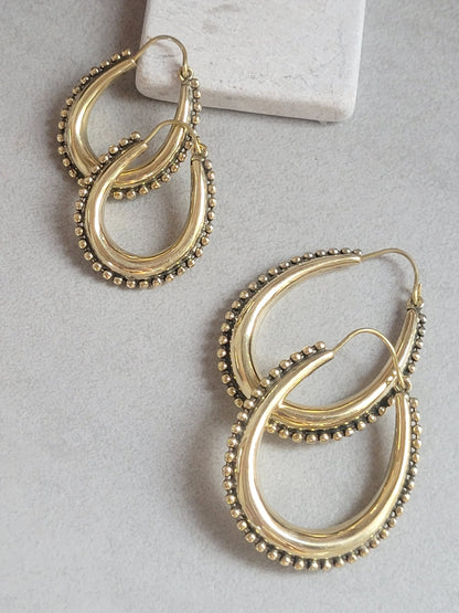 Golden hoops / Chunky hoops / Brass earrings / Gift / Bohemian / Small hoops / Large hoops / Hippie / Pretty