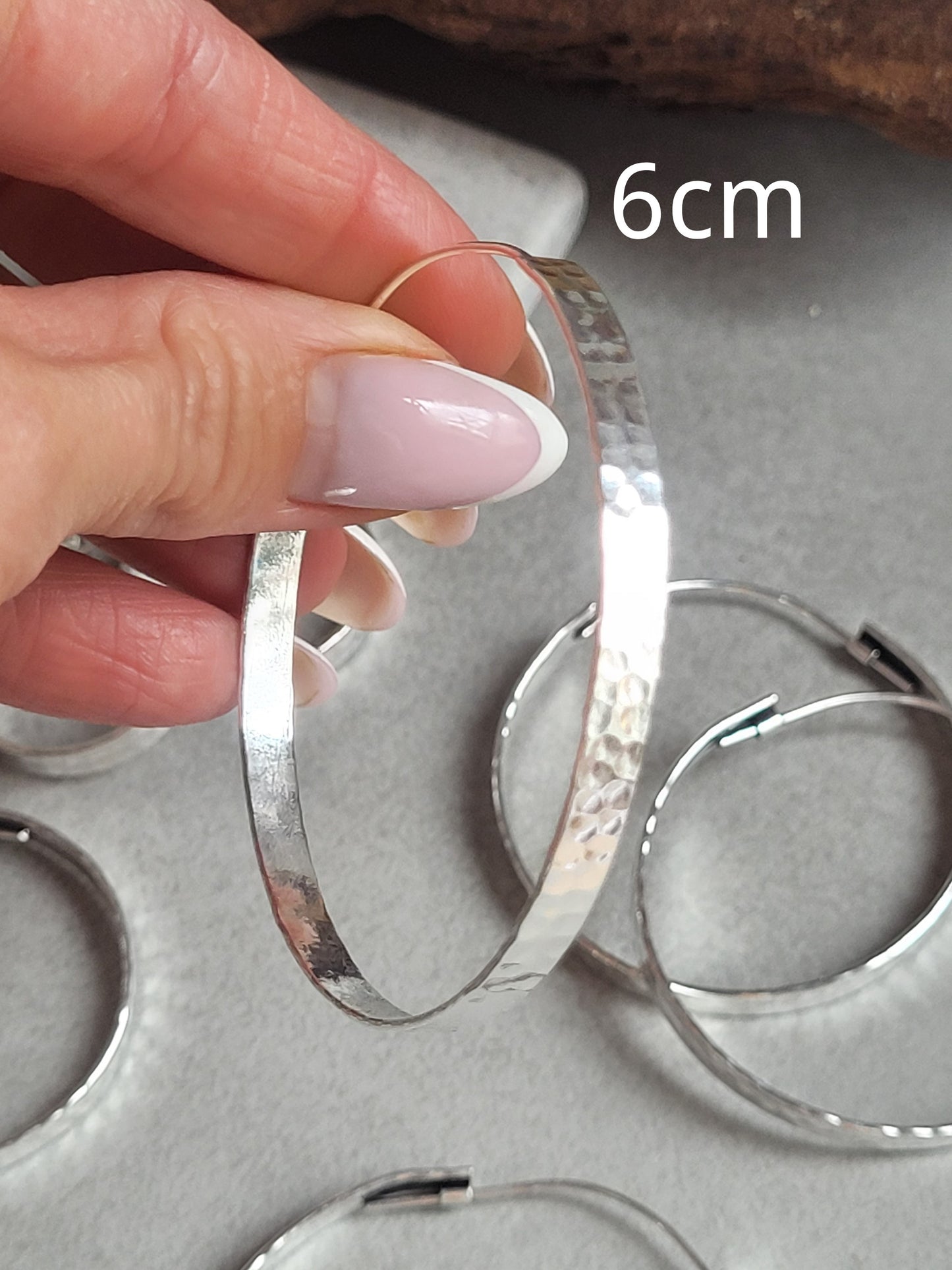 Silver hammered hoops / Hoop earrings / Small hoops / Large hoops / Hippie / Unique / Hoops