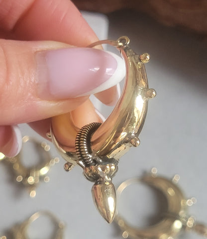 Brass chunky lightweight hoops  / Small hoops / Large earrings  /  Gypsy  /  Bohemian  /  Boho  /  Ethnic hoops  / Tribal / Minimal