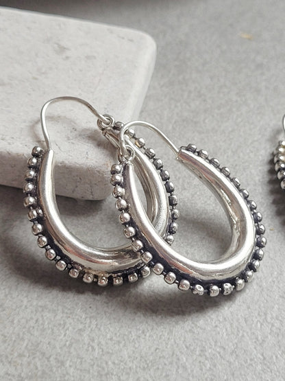 Silver hoops / Chunky hoops / Silver earrings / Gift / Bohemian / Small hoops / Large hoops / Hippie / Pretty