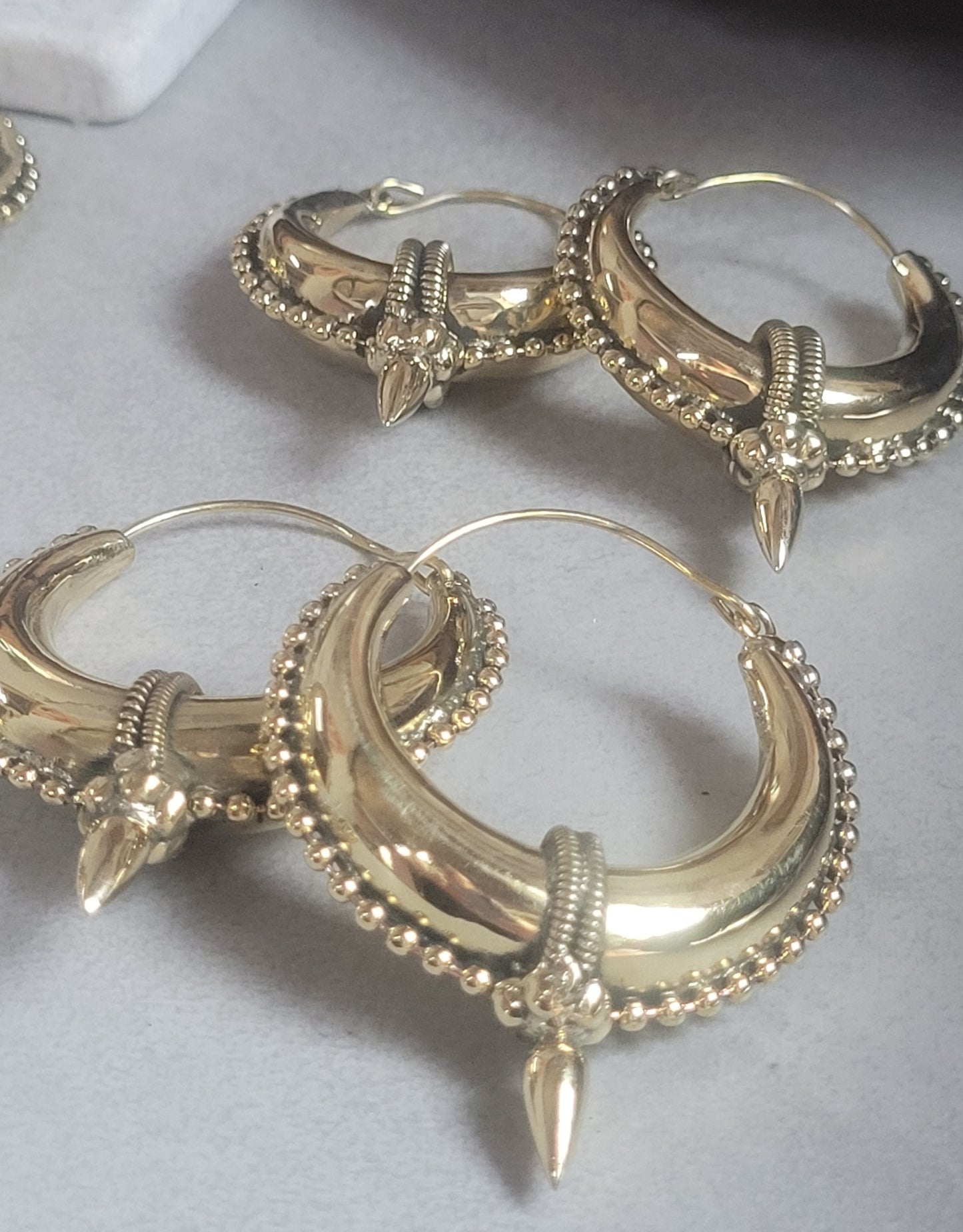Golden hoops / Large hoops / Brass hoops / Chunky hoops/ Gift / Unique/ Ethnic style / gold /
