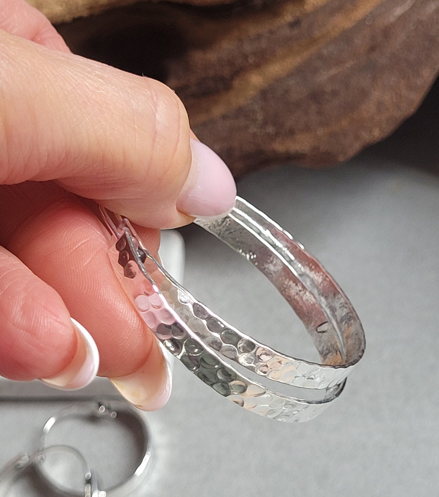 Silver hammered hoops / Hoop earrings / Small hoops / Large hoops / Hippie / Unique / Hoops