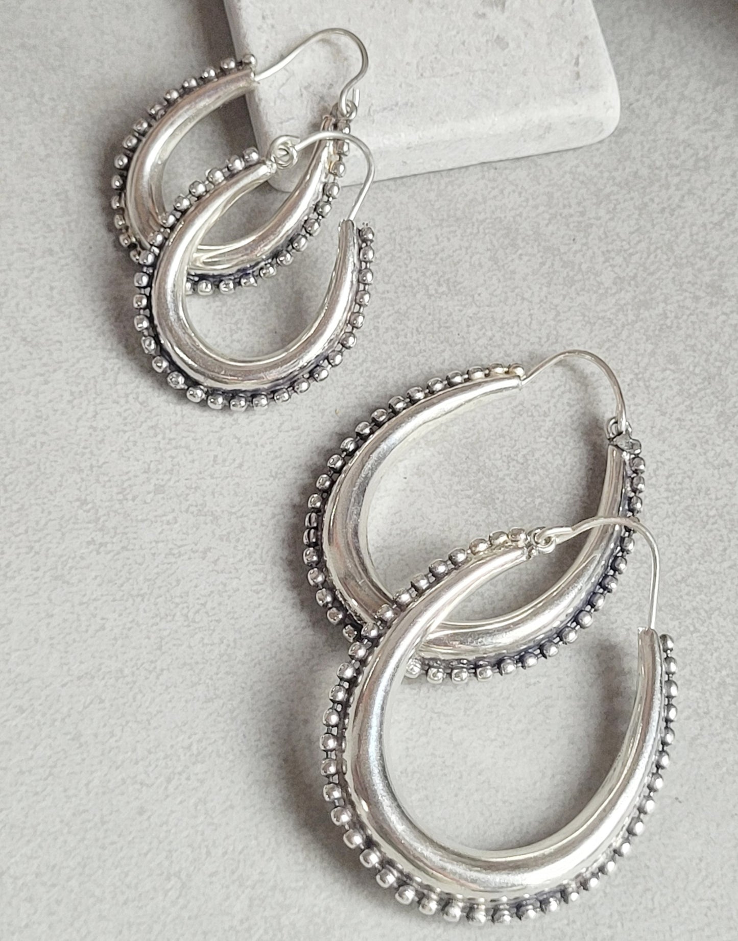 Silver hoops / Chunky hoops / Silver earrings / Gift / Bohemian / Small hoops / Large hoops / Hippie / Pretty