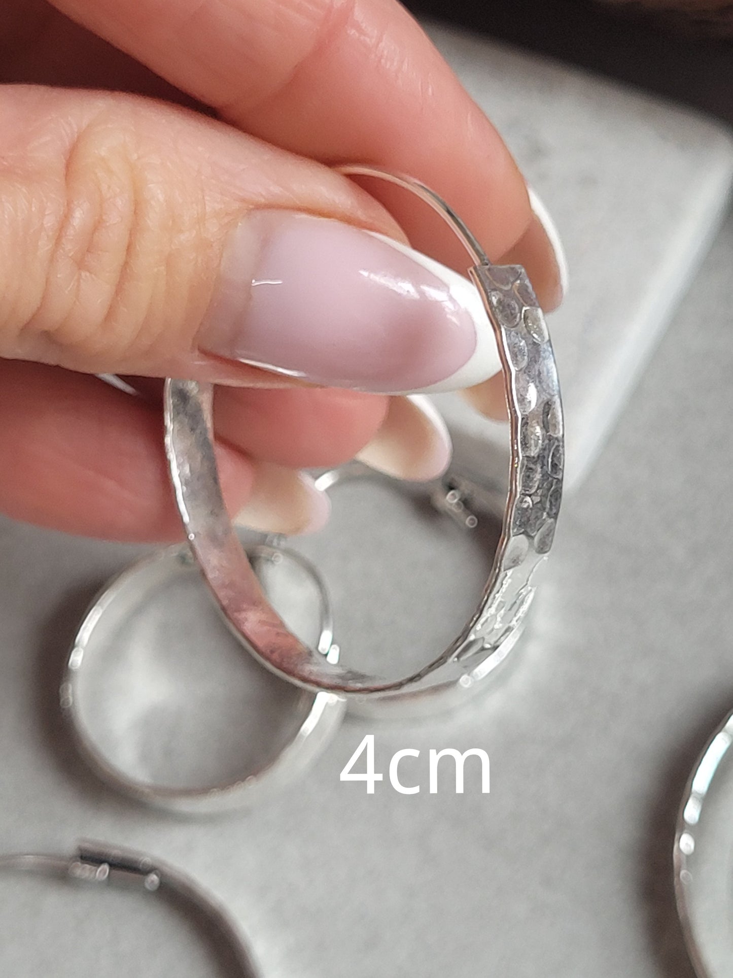 Silver hammered hoops / Hoop earrings / Small hoops / Large hoops / Hippie / Unique / Hoops