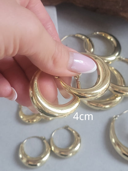 Brass hoop earrings / Classic hoops / Chunky earrings/ Simple jewellery / Unique / Hippie / Free shipping